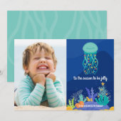 Jolly Jellyfish Flat Vakantie Kaart (Voorkant / Achterkant)