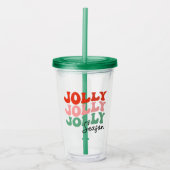 Jolly Jolly Seizoen Retro Vakantie Typografie Acryl Drinkbeker (Voorkant)
