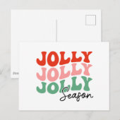 Jolly Jolly Seizoen Retro Vakantie Typografie Briefkaart (Voorkant / Achterkant)