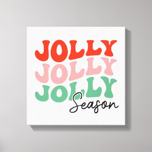 Jolly Jolly Seizoen Retro Vakantie Typografie Canvas Afdruk