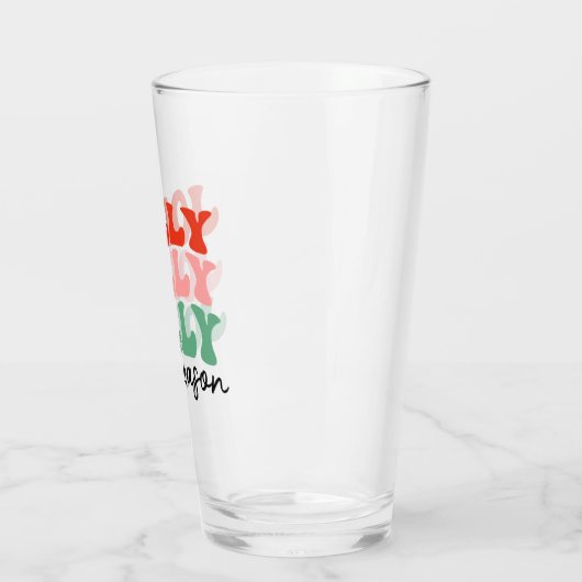 Jolly Jolly Seizoen Retro Vakantie Typografie Glas (Links)