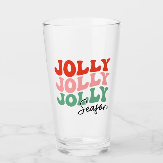 Jolly Jolly Seizoen Retro Vakantie Typografie Glas (Voorkant)