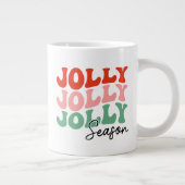 Jolly Jolly Seizoen Retro Vakantie Typografie Grote Koffiekop (Rechts)