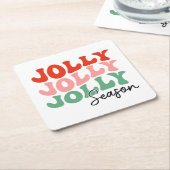 Jolly Jolly Seizoen Retro Vakantie Typografie Kartonnen Onderzetters (Schuin)