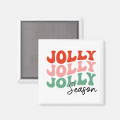Jolly Jolly Seizoen Retro Vakantie Typografie Magneet (Voorkant / Achterkant)