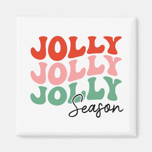 Jolly Jolly Seizoen Retro Vakantie Typografie Magneet (Voorkant)