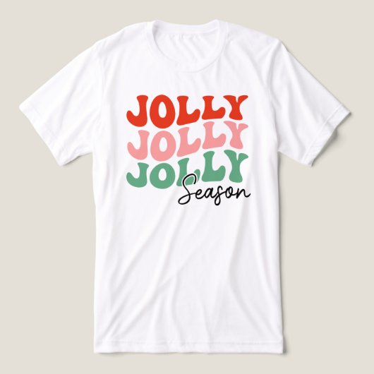 Jolly Jolly Seizoen Retro Vakantie Typografie Tri-Blend Shirt (Design voorkant)
