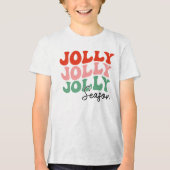 Jolly Jolly Seizoen Retro Vakantie Typografie Tri-Blend Shirt (Voorkant)