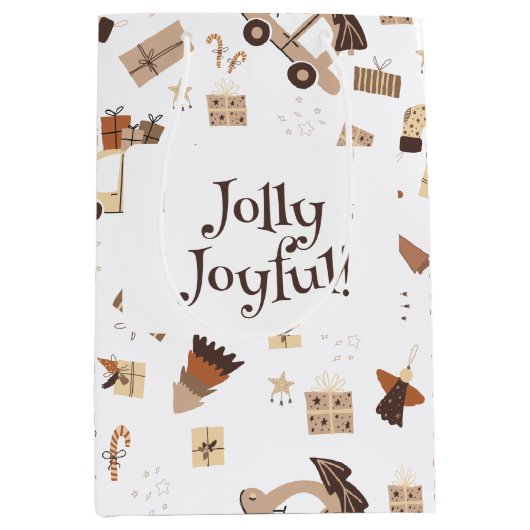 Jolly Joyful Boho Christmas Medium Cadeauzakje (Voorkant)