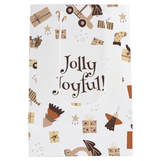 Jolly Joyful Boho Christmas Medium Cadeauzakje (Achterkant)