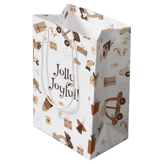 Jolly Joyful Boho Christmas Medium Cadeauzakje (Achterkant Gekanteld)