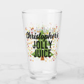 Jolly Juice Funny Custom Name kerstbeer Glass Glas (Achterkant)