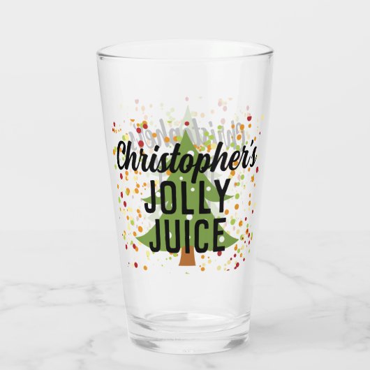 Jolly Juice Funny Custom Name kerstbeer Glass Glas (Achterkant)