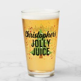 Jolly Juice Funny Custom Name kerstbeer Glass Glas