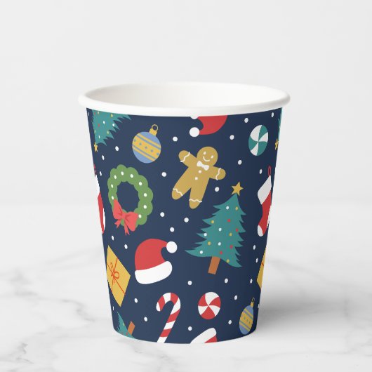 Jolly Jumble Holiday Paper Cup Papieren Bekers (Voorkant)