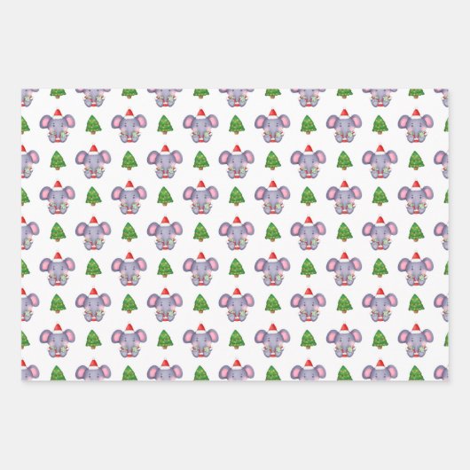 Jolly Jumbos Olifant thema Kerstmis Inpakpapier Vel (Voorkant 3)