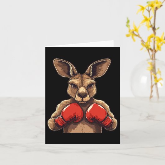 Jolly Kangaroo met handschoenen voor een leuke str Kaart (Gele Bloem)