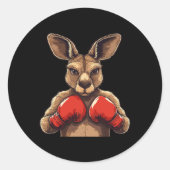 Jolly Kangaroo met handschoenen voor een leuke str Ronde Sticker (Voorkant)