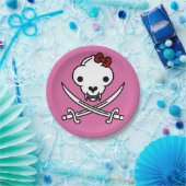 Jolly Kat Pirate Skull en Botten Papieren Bordje (Feest)