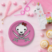 Jolly Kat Pirate Skull en Botten Papieren Bordje (Feest)