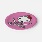 Jolly Kat Pirate Skull en Botten Papieren Bordje (Gekanteld)