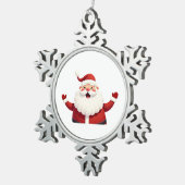 Jolly Kawaii Santa Claus Illustration Tin Sneeuwvlok Ornament (Rechts)