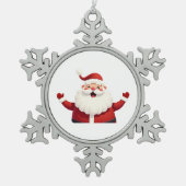 Jolly Kawaii Santa Claus Illustration Tin Sneeuwvlok Ornament (Voorkant)