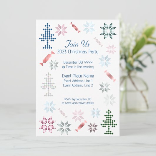 Jolly Kerst Sjabloon Party Uitnodiging (Staand voorkant)