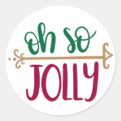 Jolly kerstdesign ronde sticker (Voorkant)
