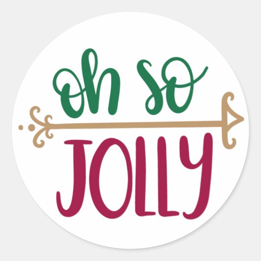 Jolly kerstdesign ronde sticker (Voorkant)