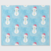 Jolly Kerstfeestdag Snowman Pattern Cadeaupapier (Vlak)