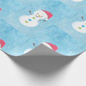 Jolly Kerstfeestdag Snowman Pattern Cadeaupapier (Hoek)