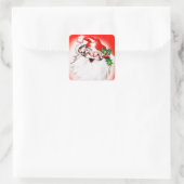 Jolly Kerstgroet Vierkante Sticker (Tas)