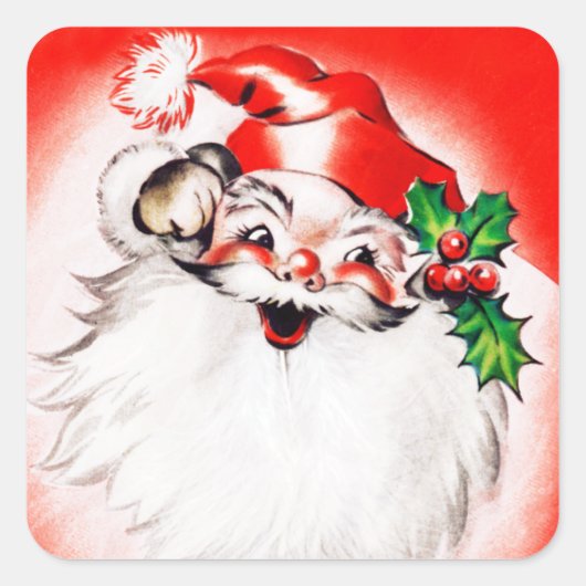 Jolly Kerstgroet Vierkante Sticker (Voorkant)