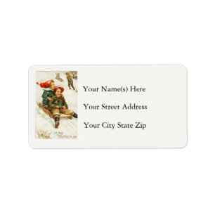 Jolly kerstklep  adreslabel etiket