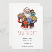 Jolly Kerstman Klasse Kerstmis Save The Date (Voorkant / Achterkant)