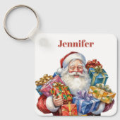 Jolly Kerstman Klassieke Kerstmis Sleutelhanger (Voorkant)