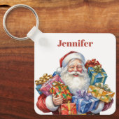 Jolly Kerstman Klassieke Kerstmis Sleutelhanger (Voorkant)