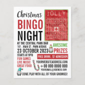 Jolly Kerstmis, Bingo Night Adverteren Flyer (Voorkant)