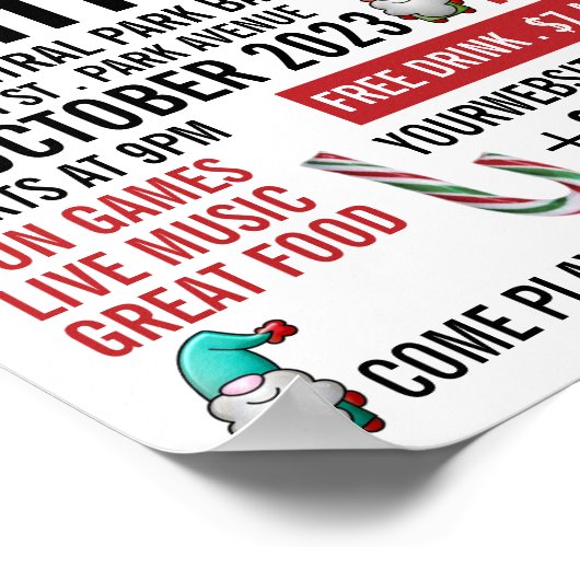 Jolly Kerstmis, Bingo Night Adverteren Poster (Hoek)