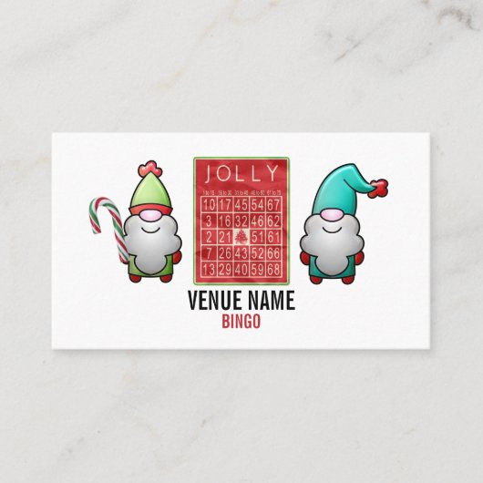 Jolly Kerstmis, Bingo Venue, gamingindustrie Visitekaartje (Voorkant)