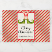 Jolly Kerstmis Elf Legs Holiday Custom Mini Likeurfles Etiket (Enkel label)