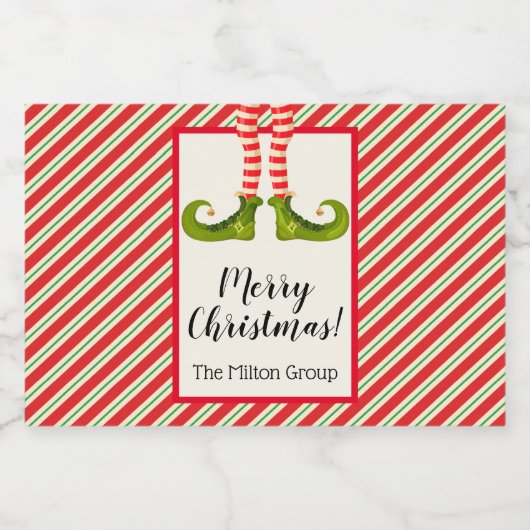 Jolly Kerstmis Elf Legs Holiday Custom Mini Likeurfles Etiket (Enkel label)