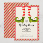 Jolly Kerstmis Elf Legs Holiday Uitnodigingen (Voorkant / Achterkant)