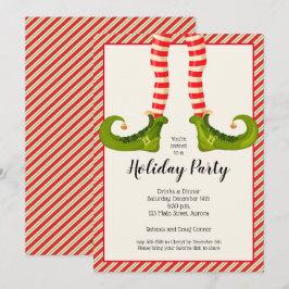 Jolly Kerstmis Elf Legs Holiday Uitnodigingen