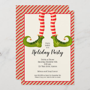 Jolly Kerstmis Elf Legs Holiday Uitnodigingen
