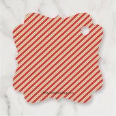 Jolly Kerstmis Elf Legs Stripes Holiday FANCY Bedankjes Labels (Achterkant)