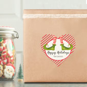 Jolly Kerstmis Elf Legs Stripes Holiday Hart Sticker