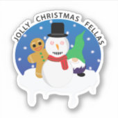 Jolly Kerstmis Fellas Sticker (Voorkant)