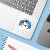 Jolly Kerstmis Fellas Sticker (Laptop met iPhone)
